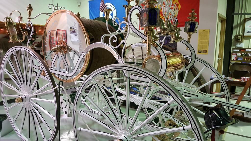 Close up of &quot;Romeo&quot;, Independent Hose Co. No. 1 1893 Charles T. Holloway Hose Carriage 