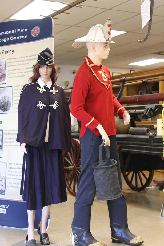 Junior Fire Company No. 2 Ladies Auxiliary uniform circa 1950 and United Steam Engine Co. No. 3 wool parade uniform 